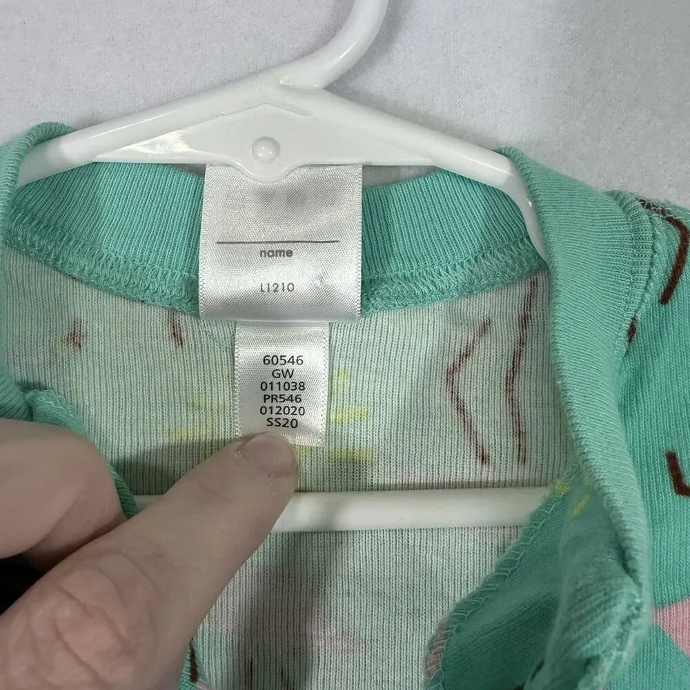 Hanna Andersson Turquoise Blue Flamingo Sunshine Zip Up Sleeper Size 70 US 6-12M